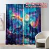 2pcs, 2D FLAT PRINTING Curtains (Without Rod) LunarWolfscape Modern Curtains Roller Blinds Versatile Polyester Curtains Art Deco