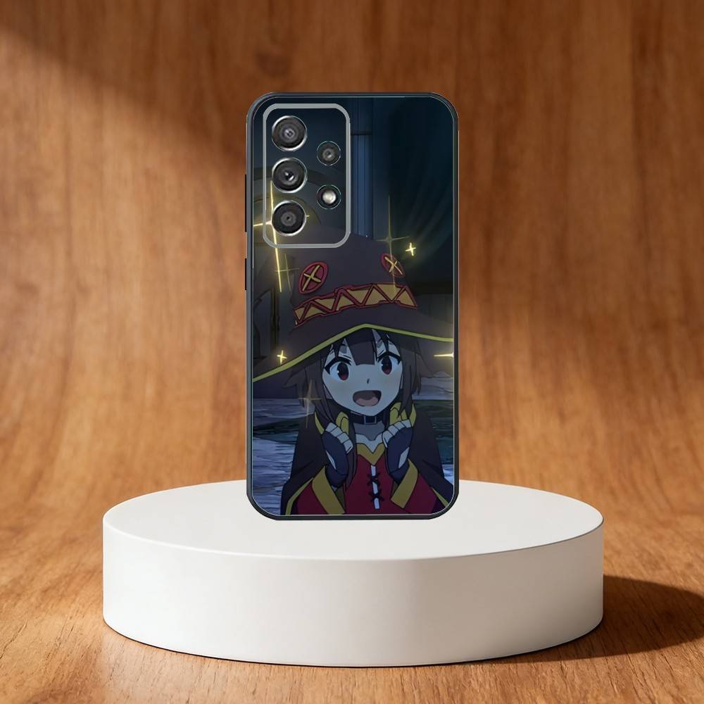 Megumin Anime K-KonoSubaS Phone Case For Samsung S25,S24,S21,S22,S23,S30,Ultra,S20,Plus,Fe,Note,10,9,5G Black Cover