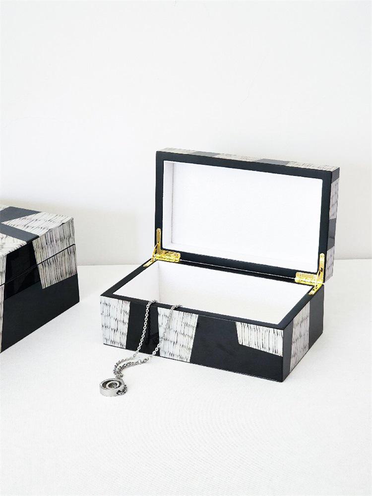 Nordic Minimalist Wooden Jewelry Box & Tissue Tray Decor for Bedroom/Living Room