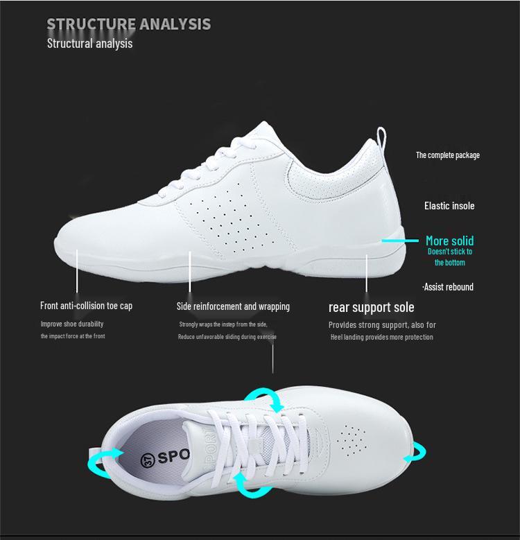 Unisex Gymnastik- und Cheerleading-Schuhe – Weiße Sohle Fitness-, Tanz-, Wettkampf- und Trainingsschuhwerk