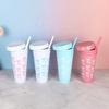 1 Piece 700ml Large Capacity Water Bottle Kawaii Bow Water Cup With Lid Straw For Girls Coffee Milk Tea Plastic Cold Drink Cup