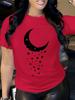 Summer UnisexS Front Moon and Stars Printed ShortSleeved TShirt Comfortable and Breathable Fabric T Shirt Unisex Y2k Top