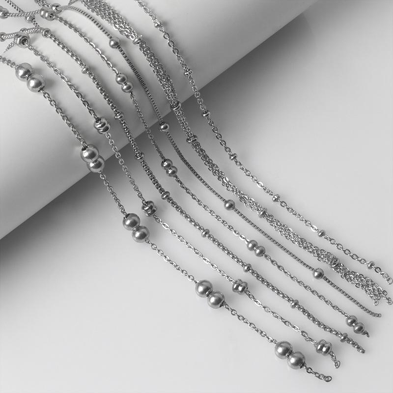 Stainless Steel Bead Ball Chain Bracelet Necklace Kit - DIY Jewelry Accessories