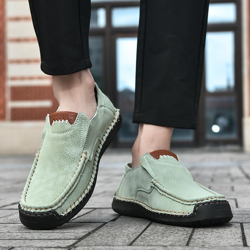 New Soft Men Loafers Slip On Genuine Leather Casual Shoes for Men Plus Size 39-48 Flats Sneakers Men Handmade Design Man Shoes