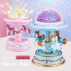 Seven-Color Carousel Music Box with Luminous Projection - Large Size Birthday Gift for Girls
