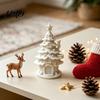 DIY Coloring Christmas Ornaments 3D Printed Tree House Kit, White Primer Miniature Model Window Display for Painting, Holiday Decor Craft Kids, Micro
