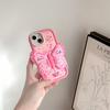 Чудовий 3D метелик складний чохол для телефону з кронштейном для iPhone 15 ProMax 13 14 11 12 М’яка силіконова протиударна задня кришка Funda Cartoon Pink Bow