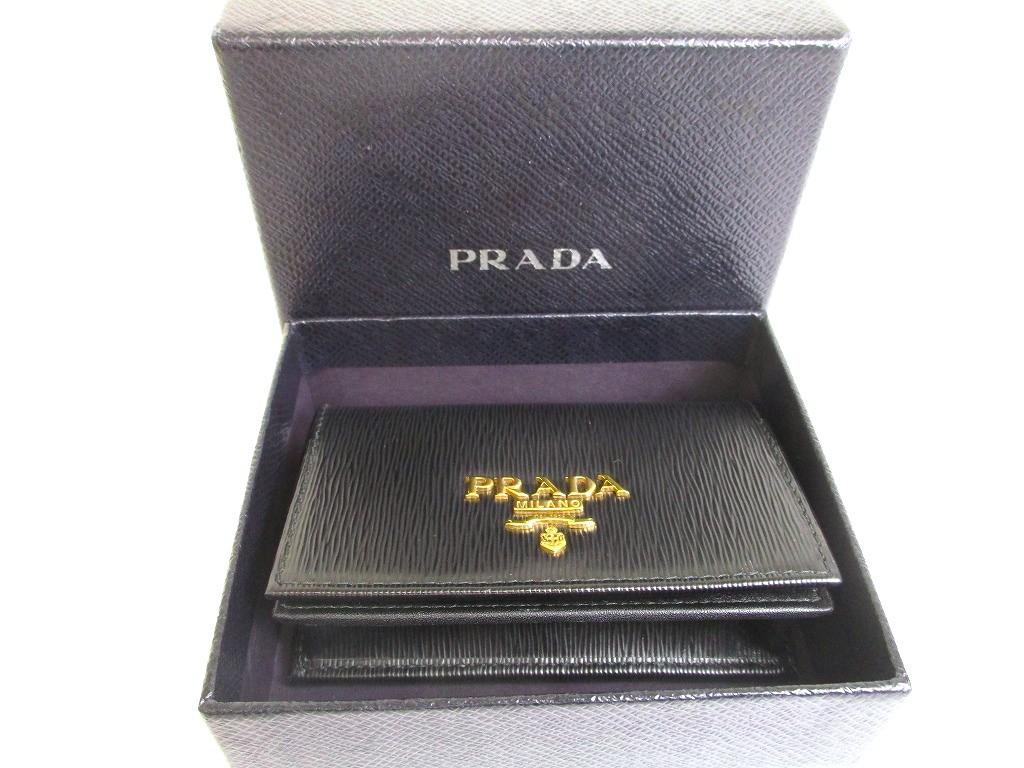 Authentisches PRADA Schwarzes Vitello Move Leder Kartenetui Kartenhalter #b068 Vom Verkäufer überholt