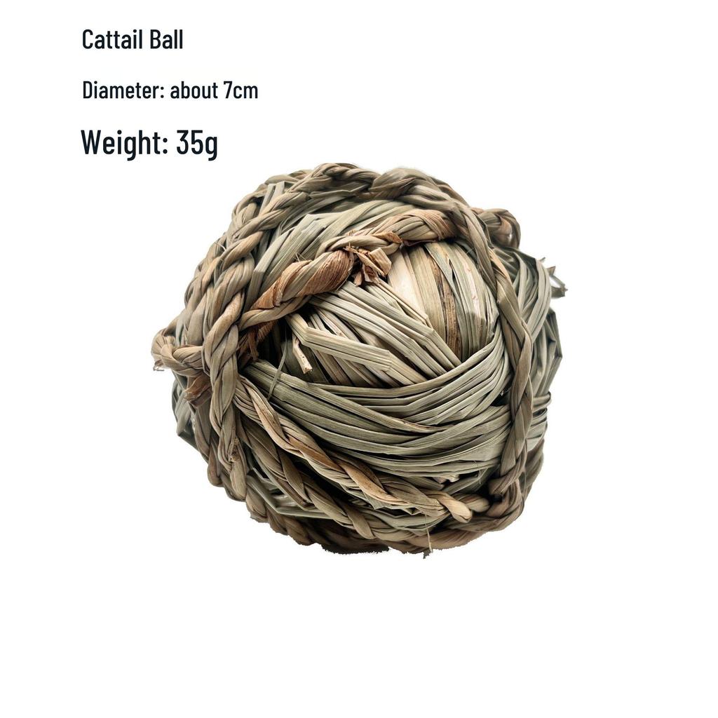 Natural Handmade Woven Rattan Teething and Chew Toy for Rabbits, Hamsters, and Chinchillas - Boredom Relief Ball