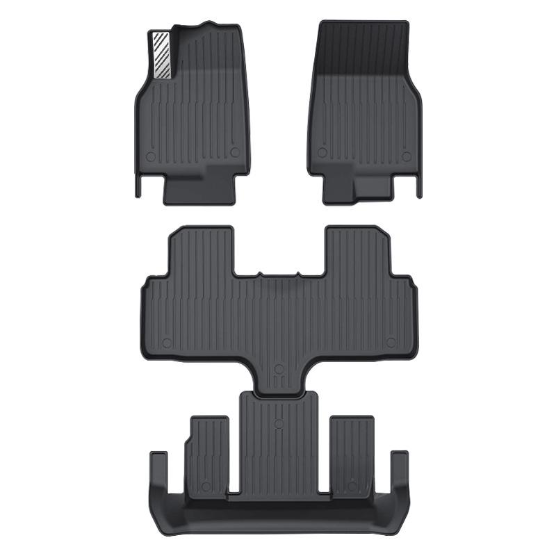 Tesla Model Y 6-Seat Floor Mats - Full Coverage TPE Pineapple Carpet Surface