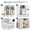 YDH Trash Can Over-Rack, Adjustable Width and Height, 60-80cm Wide x 42cm Deep x 125cm High, Kitchen Trash Can Storage, Microwave Stand, Kitchen Rack,