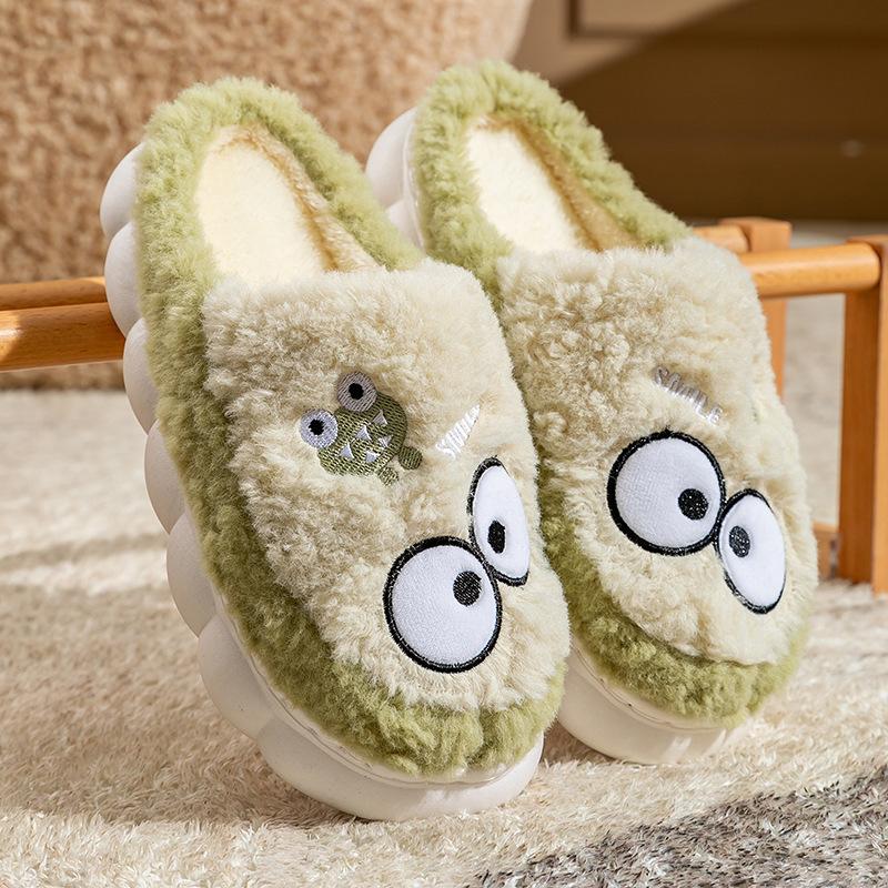 Winter cotton towing cotton shoes women's outer wear home slippers non-slip platform shoes home thermal plush