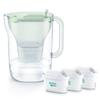 BRITA Water Filter, Jug-Style, Tested for PFOS/PFOA Removal, Filtered Water Capacity: 1.26L (Total Capacity: 2.4L), Style Eco Powder Green, Includes 3