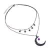 Gothic Necklace Hollow Moon Star Pendant Neckchain for Women Fashionable Jewelry Gift For Parties and Festivals