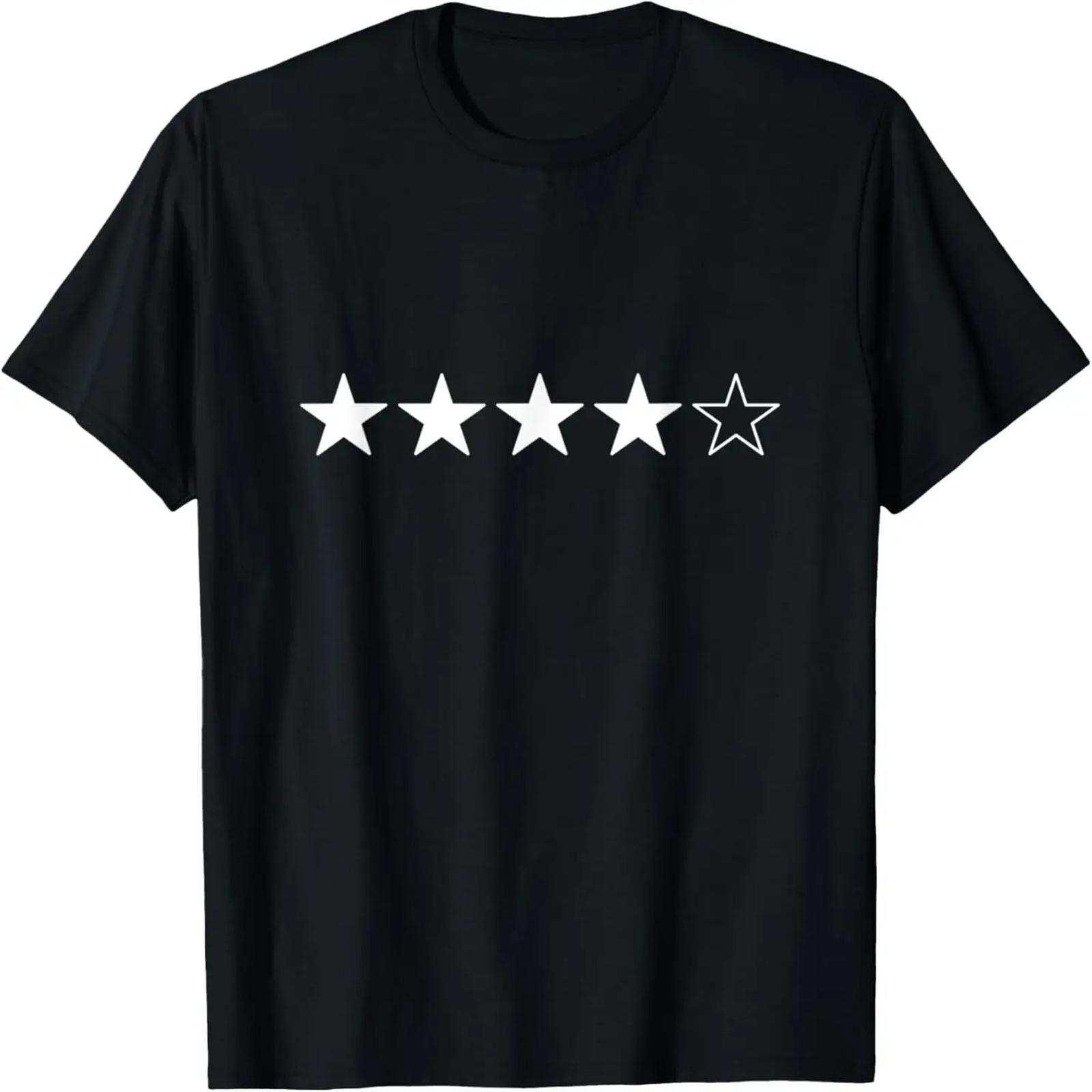 4 Out of 5 Stars, Funny Star Ranking Ironic Graphic T-Shirt XXXXXL разноцветный