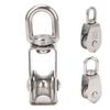 Marine Pulley Stainless Steel Lifting Single Pulley Block Wire Rope Hanging Towing Wheel for Sailboa