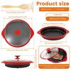 High-Capacity Nonstick Microwave Grill Pan with Cover, Durable Frying Tool for Effortless Kitchen Cooking