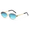 New retro fashion European and American high-end sunglasses, men's and women's spirit snake head cat eye light luxury metal sunglasses