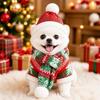Christmas Pet Neck Warmer Winter Cat Scarf Hat Cozy Small Dog Accessories for Puppy Kitten