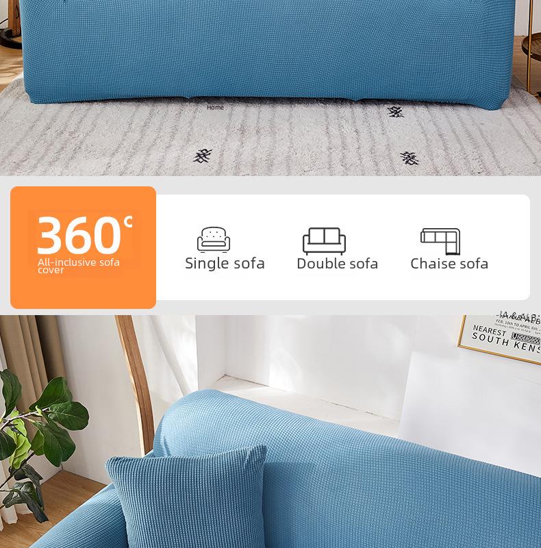 Solid Color Knitted Polar Fleece Sofa Cover - Full Coverage Cushion Cover