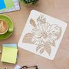 Plastic Reusable Drawing Painting Stencils Templates, for Painting on Scrapbook Fabric Tiles Floor Furniture Wood, Square, Floral Pattern, 300x300mm