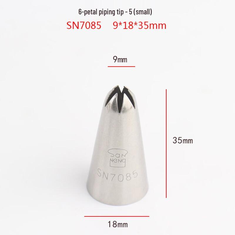 SANNENG Multi-Tooth Decorating Piping Tips (6-Piece Set)
