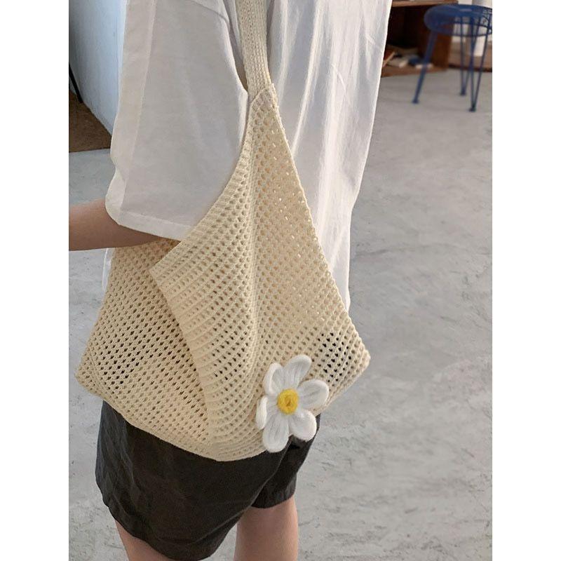 

Летняя нишевая большая вместительная универсальная модная плетеная сумка женская повседневная отпускная вязаная сумка-тоут под мышкой соломенная сумка White