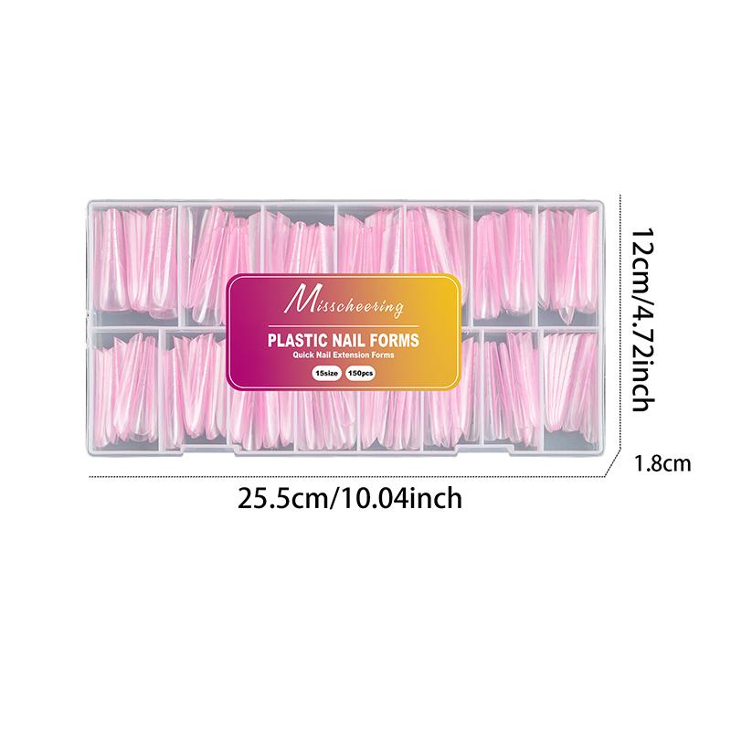 150 Pcs Dual Forms For Poly Nail Gel Soft Nail Forms Molds Acrylic Full Cover False Nail Tips Manicure Extension