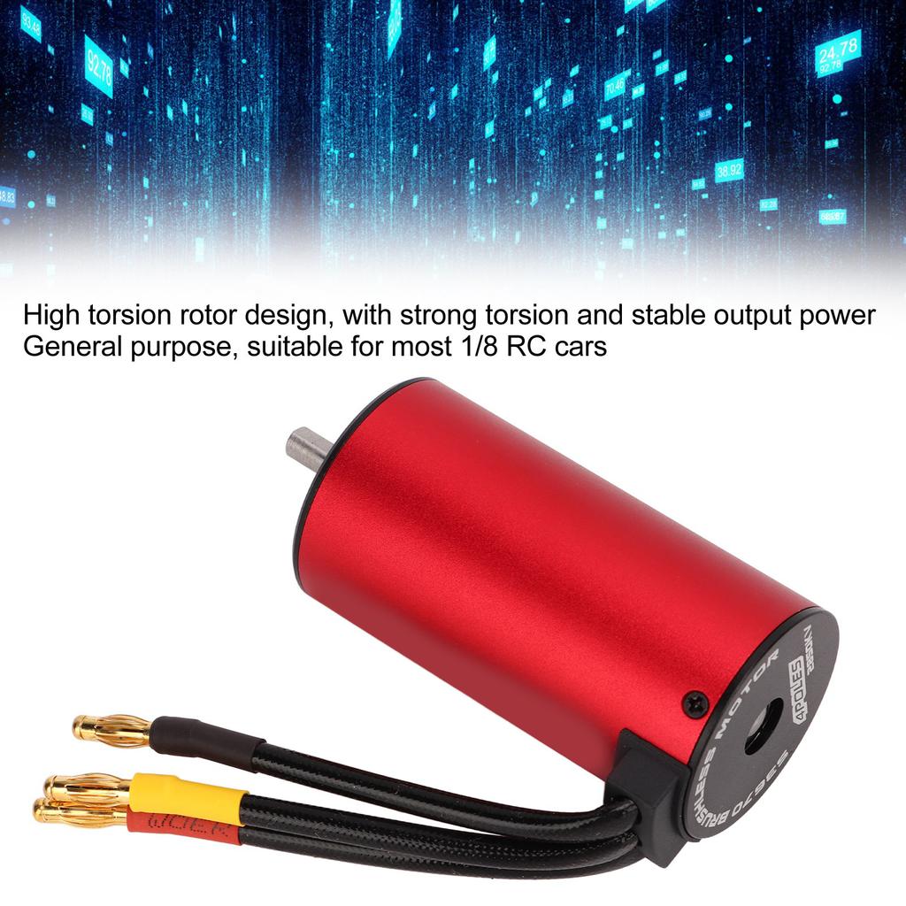 S3670 2850KV Brushless Motor Waterproof Replacement RC Brushless Motor for 1/8 RC Crawler