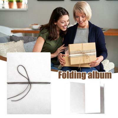 Accordion Scrapbook Album Stretchable Folding Hardcover Photo Album DIY Handmade Couples Memory Book Valentine's Day Anniversary Gift