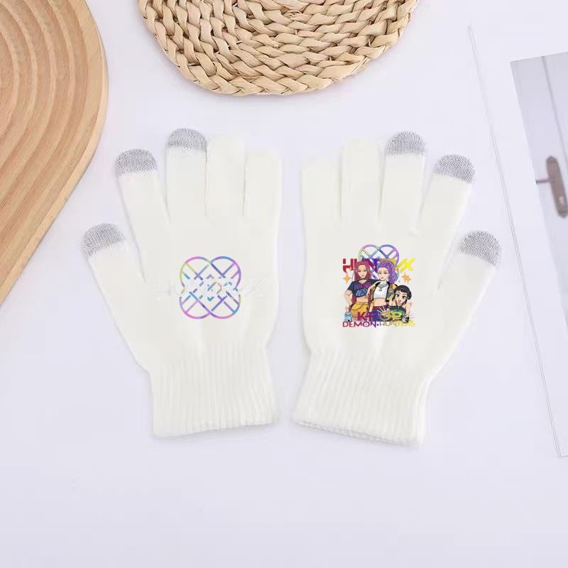 2025 K-Pop Demon Slayer Witch Group Knit & Fluffy Warm Hat with Gloves