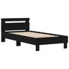 Bed Frame Black Oak Effect 75 x 190 cm Engineered Wood