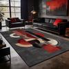 Red Gray Color Matching Art Carpet for Living Room Decoration Home Antiskid Fluffy Rug Easy Clean Short Velvet Coffee Tables Mat