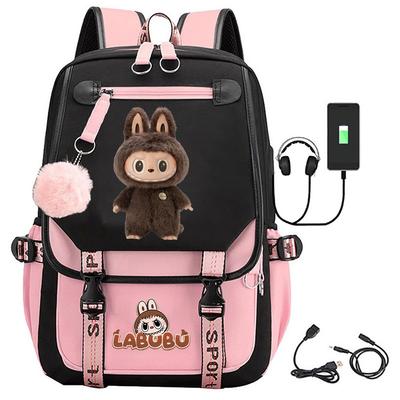 Cartoon Labubu Printed Backpack Travel Bag Computer Bag Student Male Female Casual Backpack School Bag