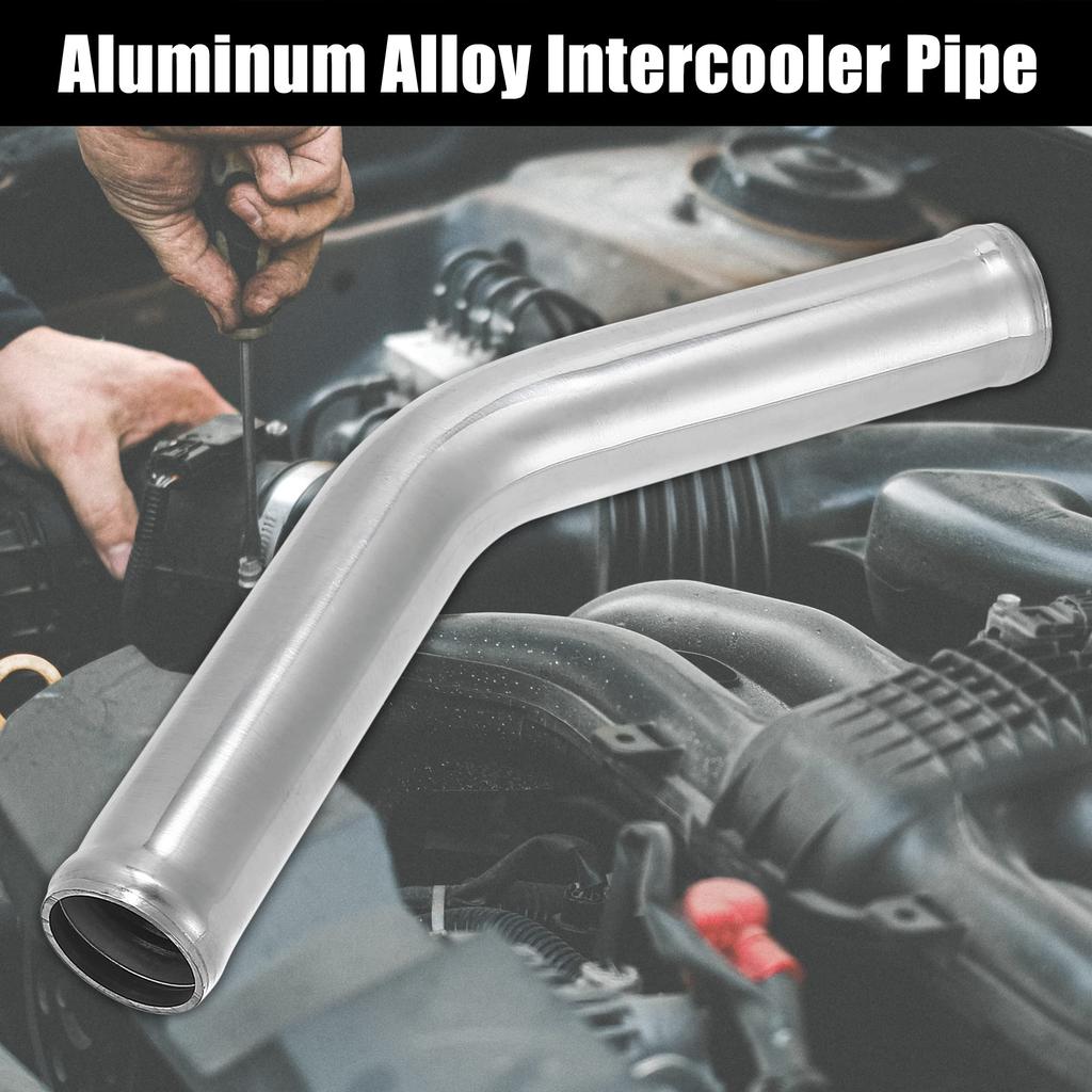X AUTOHAUX Aluminum Alloy Intercooler Pipe Air Intake Silver for Cars 1.5-inch 45-Degree Tube, Tone,