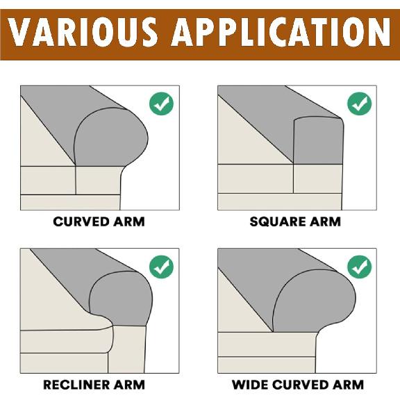 2er-Pack Samt Stretch Armlehnenbezüge - Rutschfeste Sofa Sesselbezüge, Weiche Elastische Armschoner für Wohnzimmer Couch, Bürostuhl, Sessel