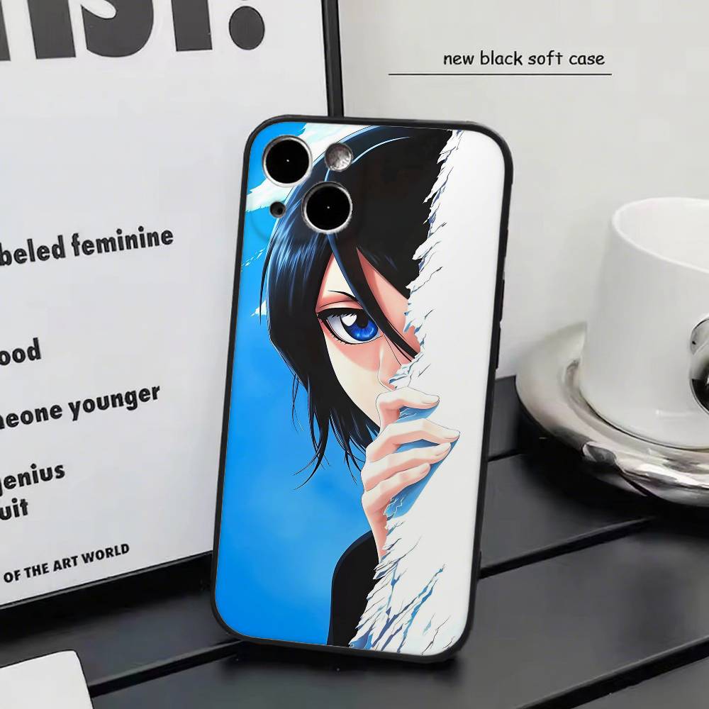 anime bleach for iPhone 15 16 14 Plus 13 12 11 17 Pro Max 17 Air Black Soft Phone Cover