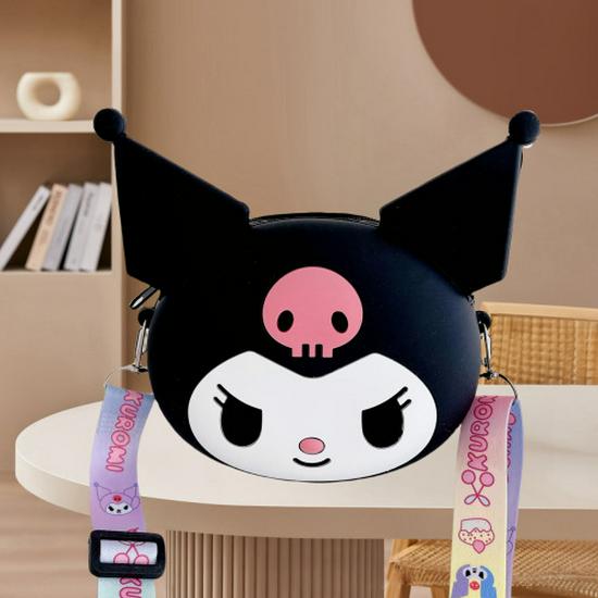 Kuromi & My Melody Cute Silicone Crossbody Bag - Fashionable Children's Coin Purse & Women's Storage Bag