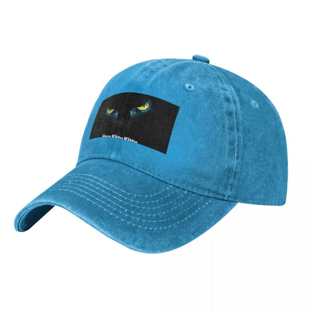 Scary Cat Eyes On A Black Background Baseball Caps Vintage Denim Washed Headwear Unisex Style Outdoor Running Hats