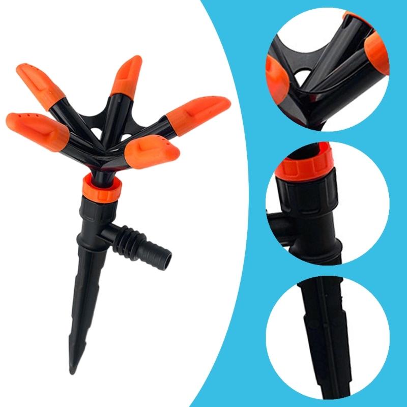 Efficient 5 Arm Sprinkler for Garden Watering Practical Irrigation Nozzle with Nonslip Handle Flower Irrigation Tool
