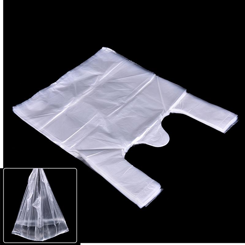 52pcs 20*30cm Plastic T-Shirt Retail Shopping Supermarket Bags Handles Packaging,