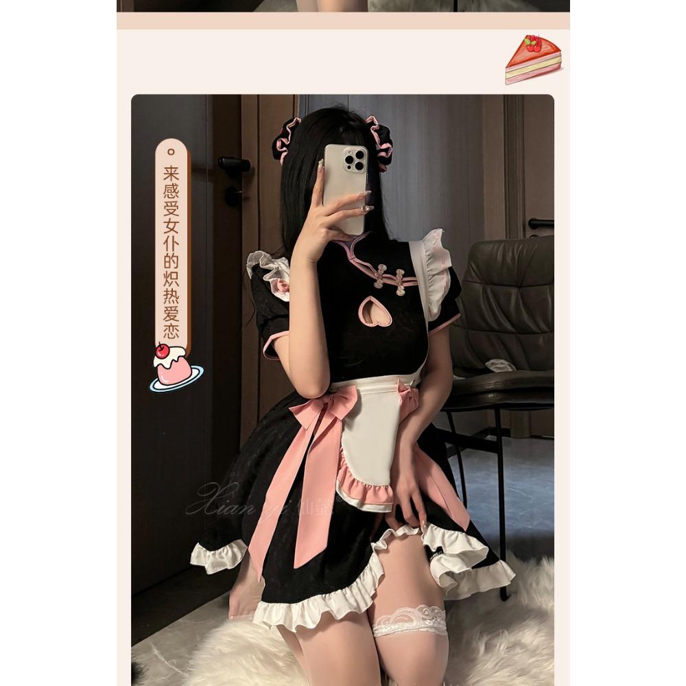 Xianyi Two-dimensional Cosplay Maid Uniform Pure Desire Wind Chinese Lady Cheongsam Suit Sexy Dress Female 574
