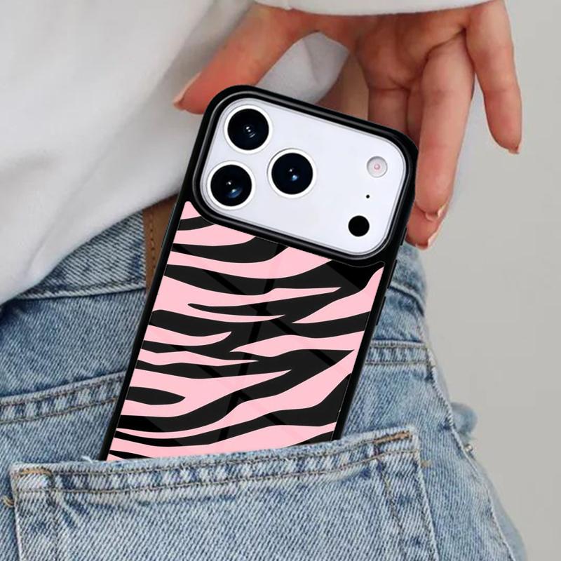 PINK ZEBRA SKIN Phone Case for iPhone 17ProMax 12 13 14 15 16e 17 Pro Max Plus Air Cover