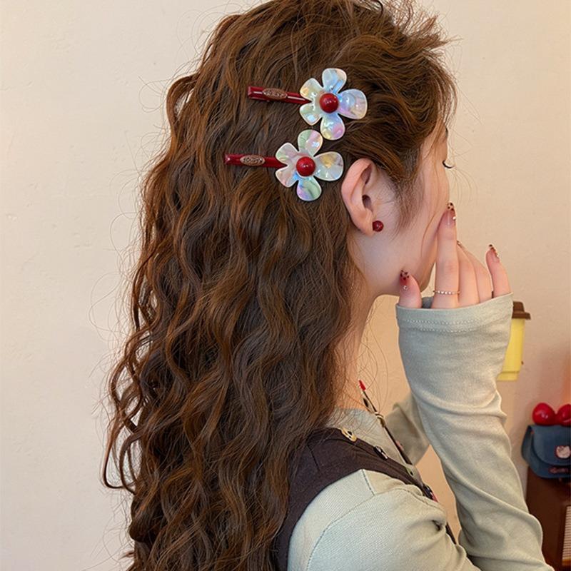 Frühling und Sommer Symphony Essigsäure Blume Haarnadel Seitenclip Seitenhaarnadel Neue Pony-Klammer High-End Stirnhaar-Accessoires