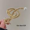 Elegant Women's Pearl & Metal Shark Hair Clip