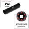 MIXPOWER 1/2" Dr. x 3/4-inch Extra Long Deep, 6 Point Impact Socket, Cr-Mo Alloy Steel, Radius Corner Design, Dual Size Markings, 5 inch Length