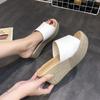 Fashion 2024 Summer Open Toe  Women Slippers Fashion Elegant Narrow Band Slides Shoes Ladies Casual Wedges Heel Women Sandalias