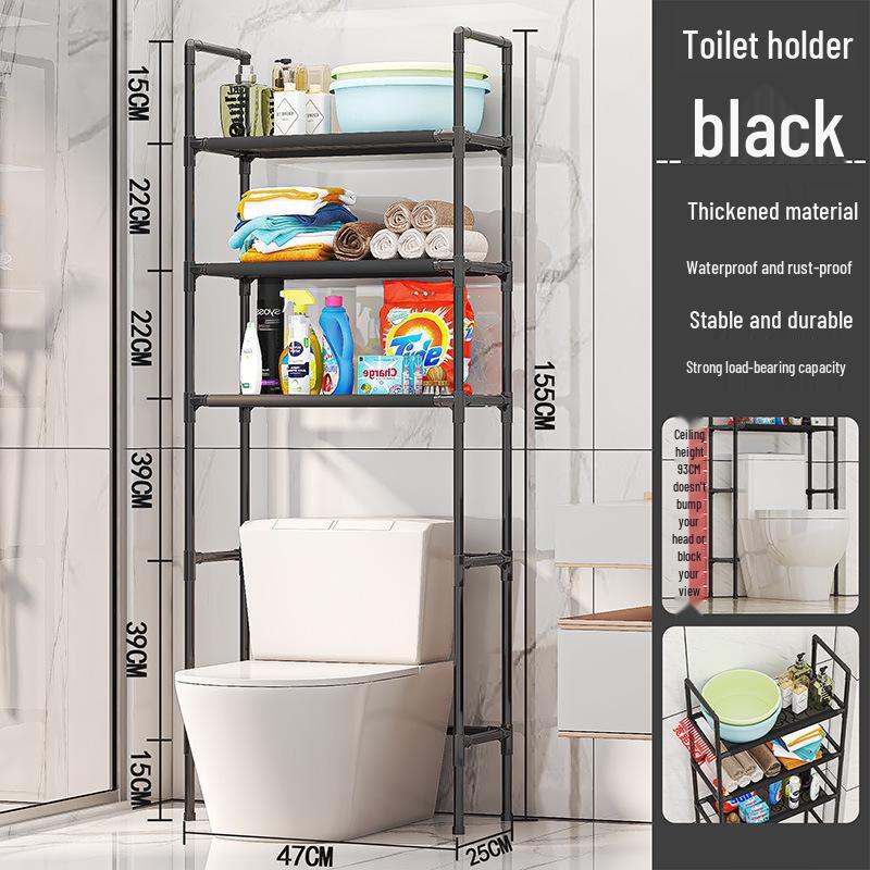 Bathroom & Kitchen Floor-Standing Punch-Free Toilet Storage Rack
