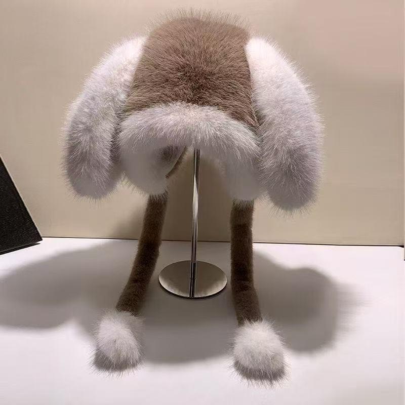 Sweet Raccoon Faux Fox Ear Plush Winter Hat: Thick, Warm, Anti-Cold Protection