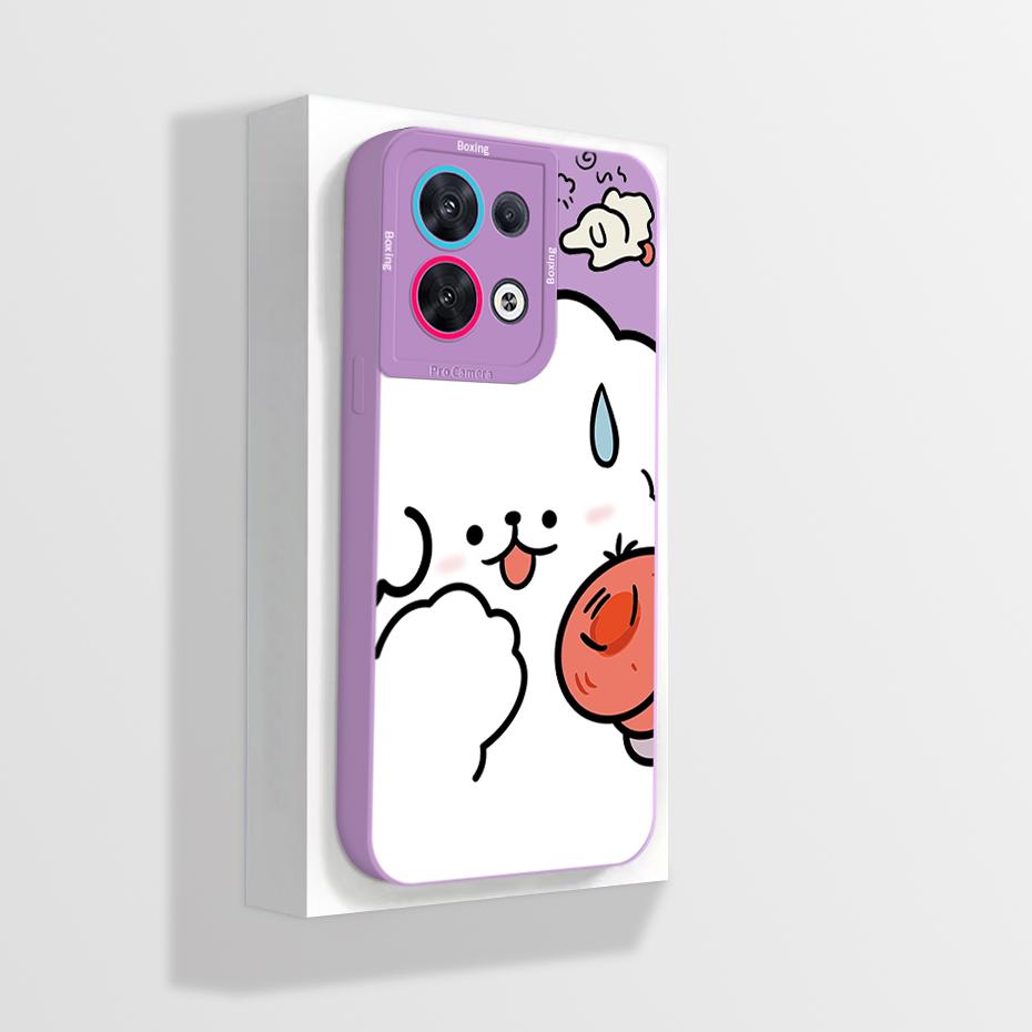 For Oppo Reno8 Phone Case CPH2359 Aesthetic Cartoon Astronaut Soft Liquid Silicone Funda For Oppo Reno 8 Pro Plus 5G Back Cover